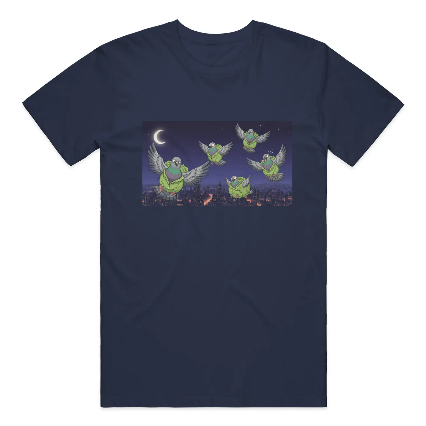 Snackimals Cabbage Pigeon Nights Tee - Stay fresh. Fly weird.