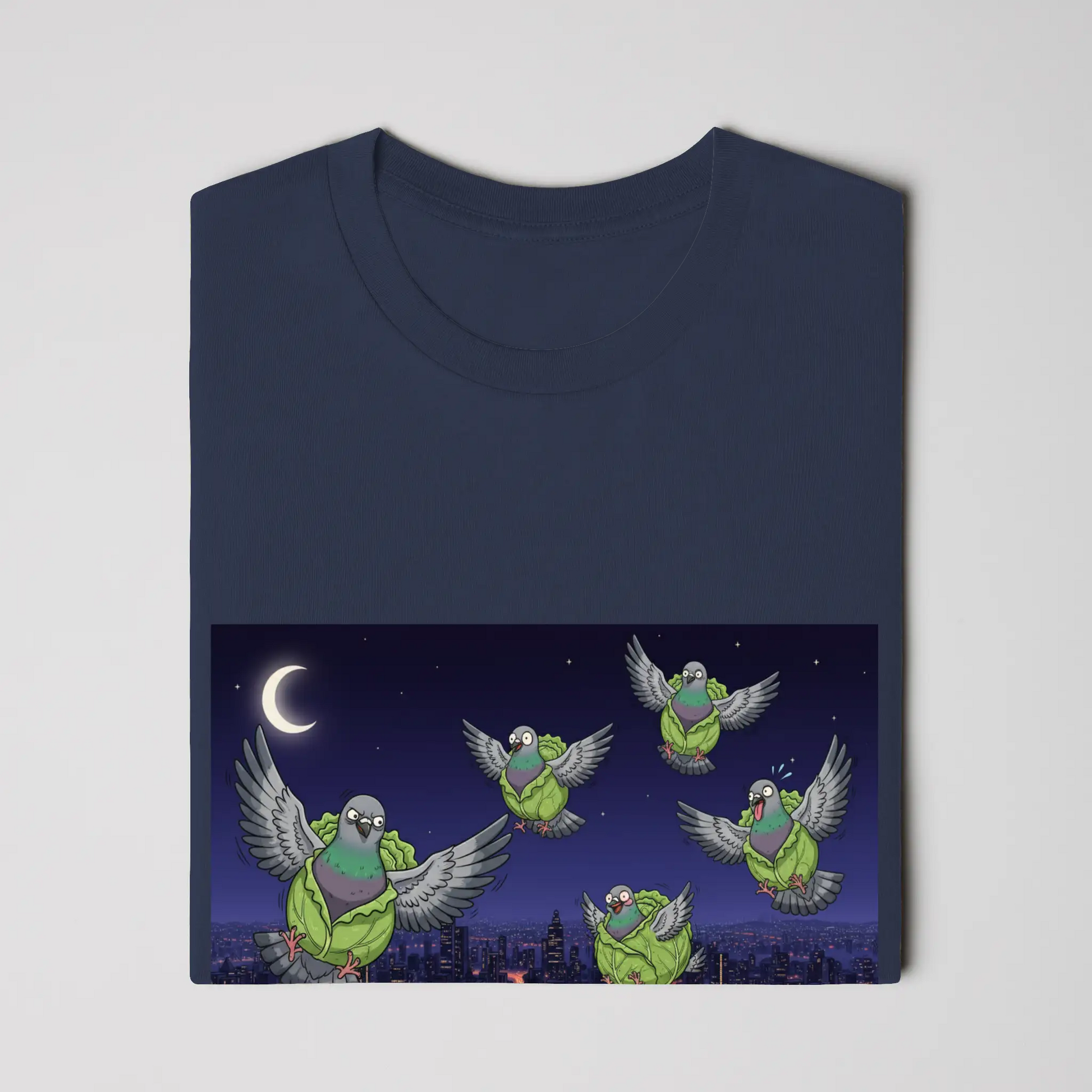 Snackimals Cabbage Pigeon Nights Tee - Stay fresh. Fly weird.