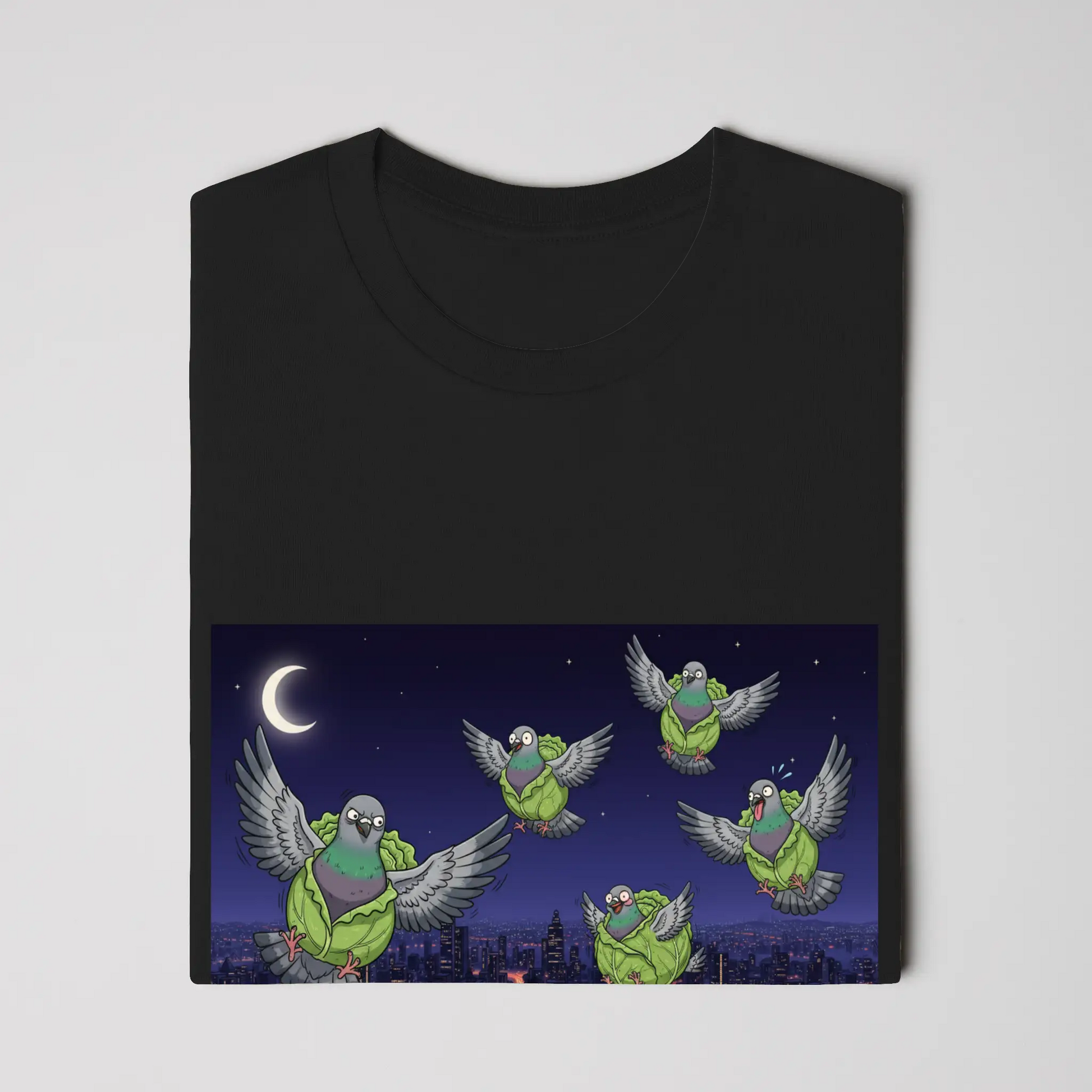 Snackimals Cabbage Pigeon Nights Tee - Stay fresh. Fly weird.